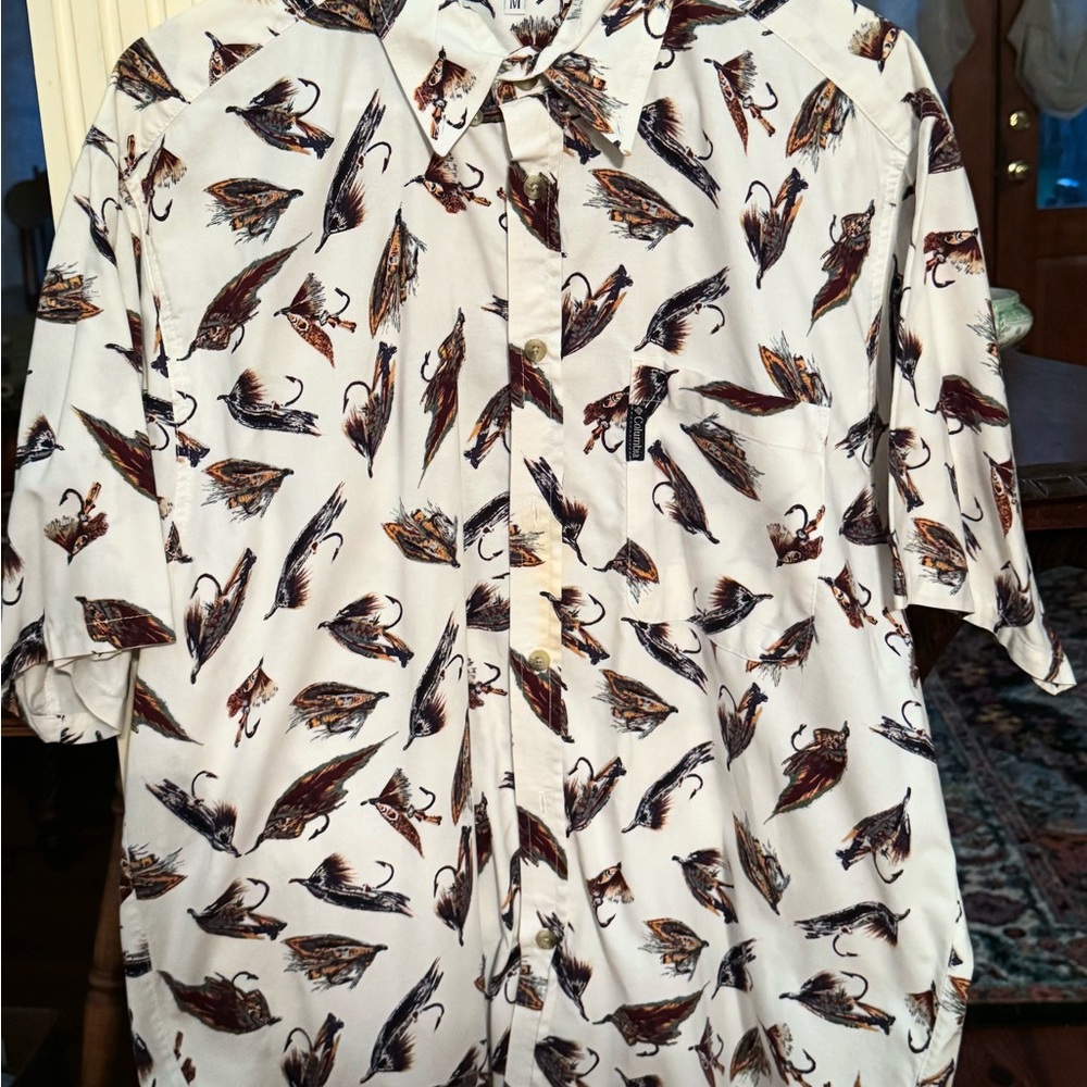 Men's White Fishing Lures Print Shirt